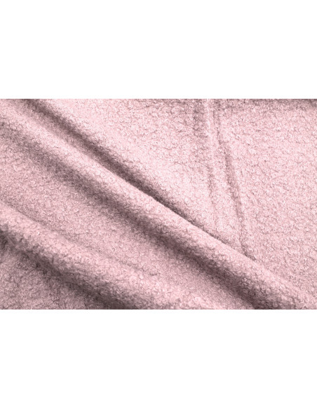 Tissu Tweed Bouclette Chloé Rose poudré -Au Mètre
