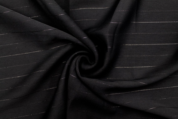 Tissu Crêpe Rayure Lurex Noir -Coupon de 3 mètres