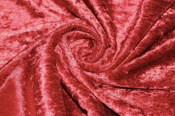 Tissu Panne de Velours Rouge -Au Metre