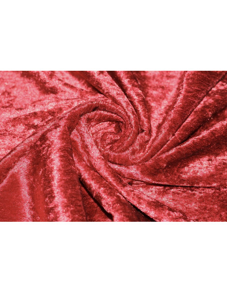 Tissu Panne de Velours Rouge -Au Metre