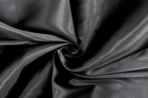 Tissu Satin Soyeux peau de pêche Noir -Au mètre