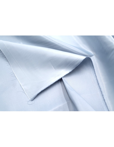 Tissu Satin Soyeux peau de pêche Ciel -Au mètre