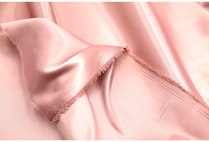 Tissu Satin Soyeux peau de pêche Rose foncé -Au mètre
