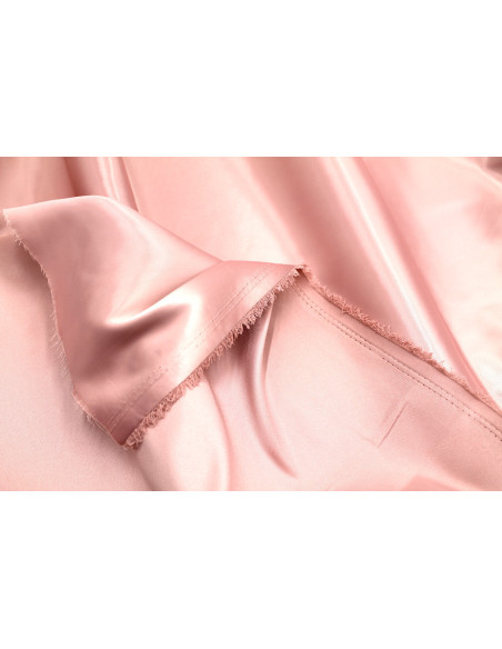 Tissu Satin Soyeux peau de pêche Rose foncé -Au mètre