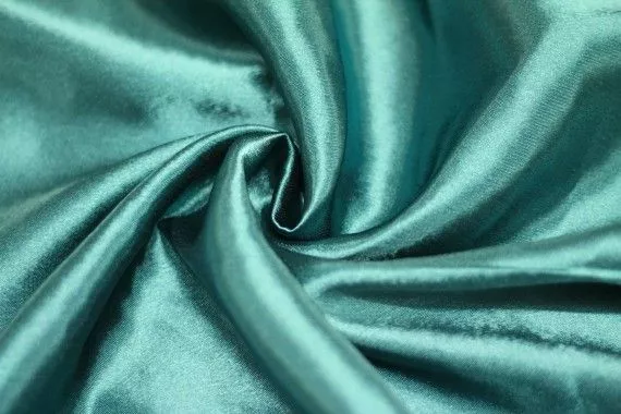 Tissu Doublure Satin Vert Turquoise Grande Largeur Coupon de 3 mètres