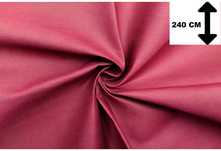 Tissu Toile Polycoton Grande Largeur Uni Bordeaux -Au Mètre