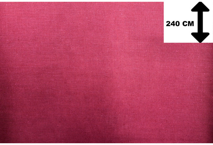 Tissu Toile Polycoton Grande Largeur Uni Bordeaux -Au Mètre