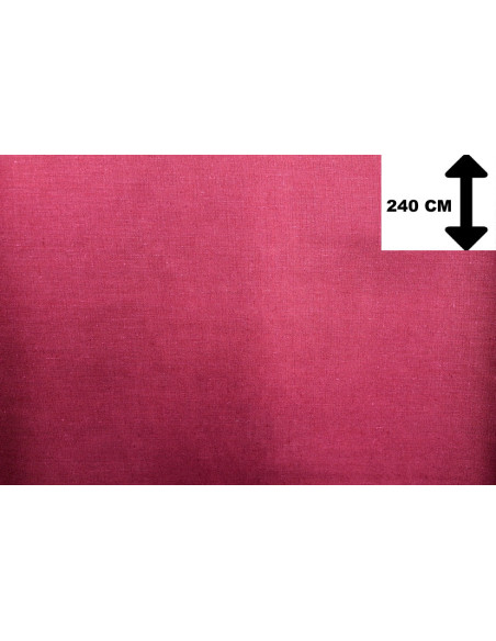 Tissu Toile Polycoton Grande Largeur Uni Bordeaux -Au Mètre