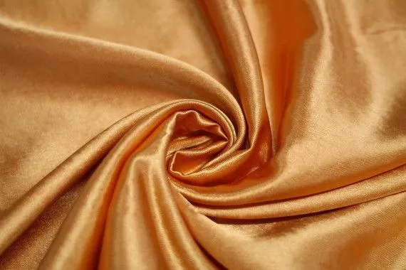 Tissu Doublure Satin Orange Grande Largeur Coupon de 3 mètres