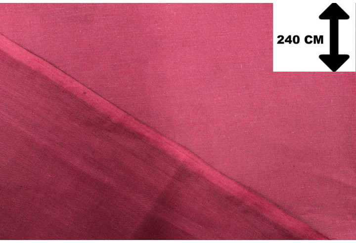 Tissu Toile Polycoton Grande Largeur Uni Bordeaux -Au Mètre