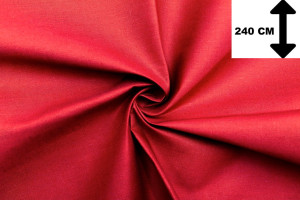 Tissu Toile Polycoton Grande Largeur Uni Rouge -Au Mètre