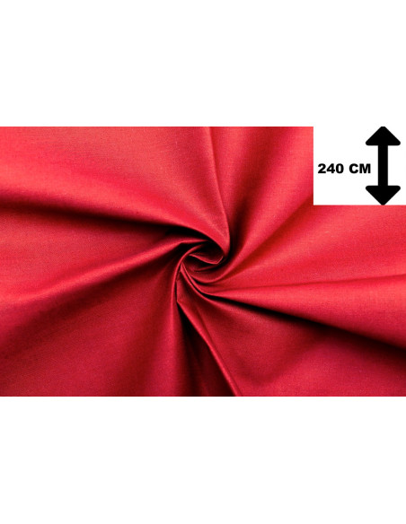 Tissu Toile Polycoton Grande Largeur Uni Rouge -Au Mètre