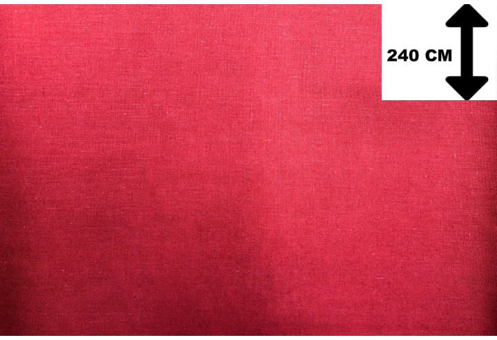 Tissu Toile Polycoton Grande Largeur Uni Rouge -Au Mètre