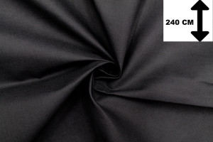 Tissu Toile Polycoton Grande Largeur Uni Noir -Au Mètre
