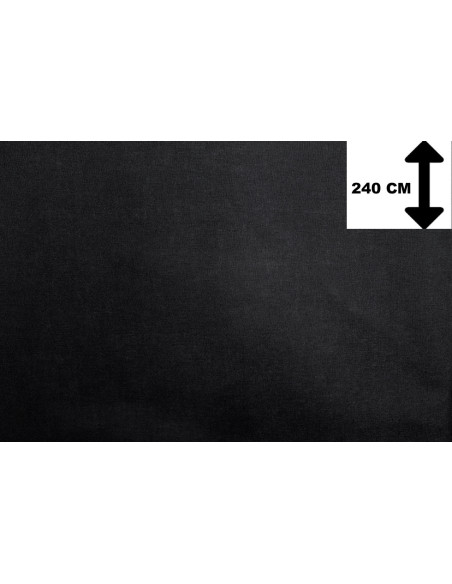Tissu Toile Polycoton Grande Largeur Uni Noir -Au Mètre
