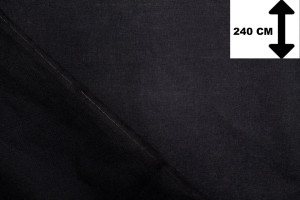 Tissu Toile Polycoton Grande Largeur Uni Noir -Au Mètre 2