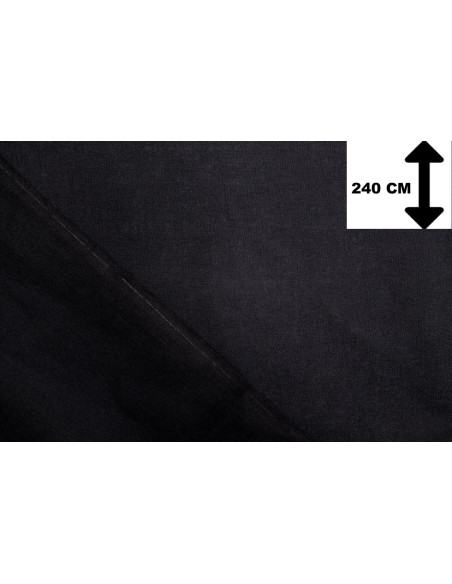 Tissu Toile Polycoton Grande Largeur Uni Noir -Au Mètre