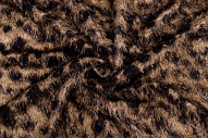 Tissu Maille Pull à Poils Léopard Beige foncé -Au Mètre