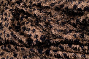 Tissu Maille Pull à Poils Léopard Beige foncé -Au Mètre 2