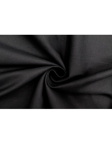 Tissu Gabardine Coton Drill Uni Noir -Au Mètre