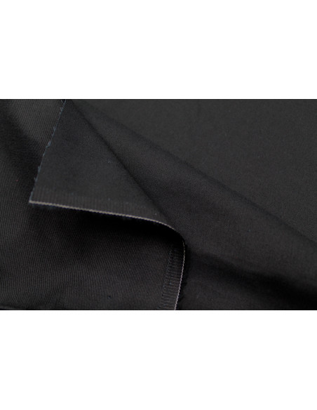 Tissu Gabardine Coton Drill Uni Noir -Au Mètre