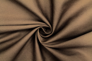 Tissu Gabardine Coton Drill Uni Marron clair -Au Mètre