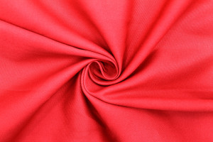 Tissu Gabardine Coton Drill Uni Rouge -Au Mètre