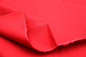 Tissu Gabardine Coton Drill Uni Rouge -Au Mètre 2