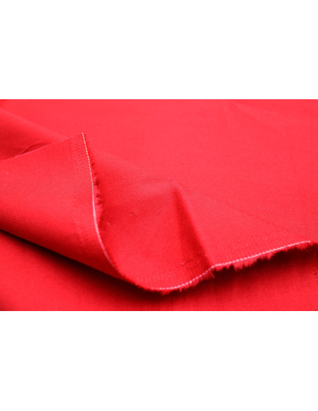 Tissu Gabardine Coton Drill Uni Rouge -Au Mètre