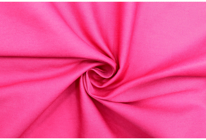 Tissu Gabardine Coton Drill Uni Fuchsia -Au Mètre
