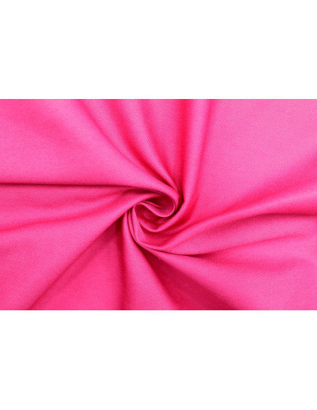 Tissu Gabardine Coton Drill Uni Fuchsia -Au Mètre