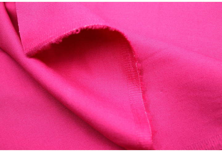 Tissu Gabardine Coton Drill Uni Fuchsia -Au Mètre