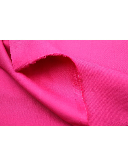 Tissu Gabardine Coton Drill Uni Fuchsia -Au Mètre