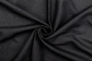 Tissu Lin Viscose Uni Noir -Au Mètre