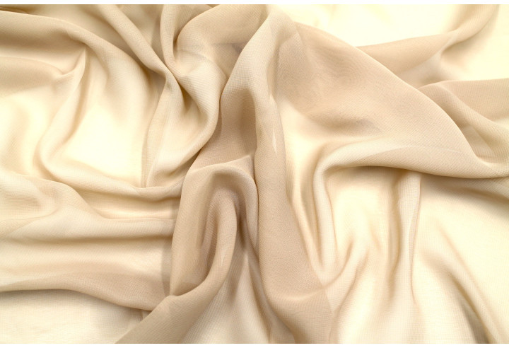 Tissu Mousseline Unie Beige -Au Mètre