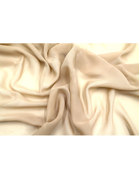Tissu Mousseline Unie Beige -Au Mètre