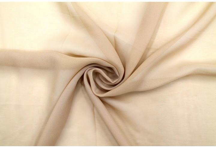 Tissu Mousseline Unie Beige -Au Mètre