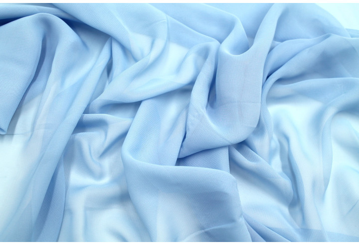 Tissu Mousseline Unie Ciel -Au Mètre