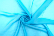 Tissu Mousseline Unie Turquoise -Au Mètre