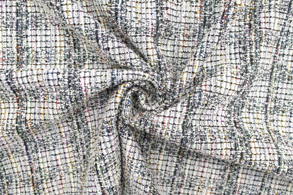 Tissu Maille Effet Tweed Charnel Lurex Noir -Coupon de 3 mètres