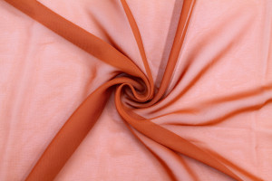 Tissu Mousseline Unie Brique -Au Mètre