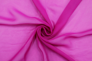 Tissu Mousseline Unie Cyclamen -Au Mètre