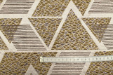 Tissu Brocart Jacquard Triangles Doré -Au Mètre