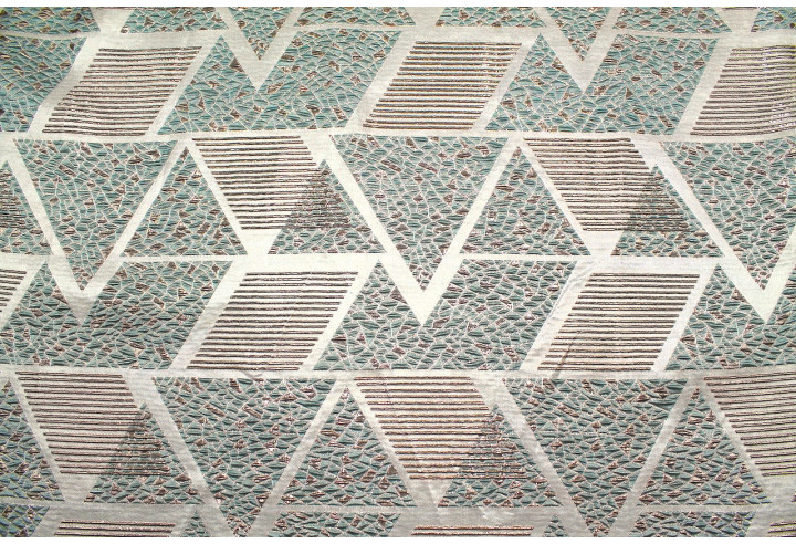 Tissu Brocart Jacquard Triangles Vert clair -Au Mètre