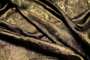 Tissu Satin Foil Noir Brillant Or -Au Mètre 2