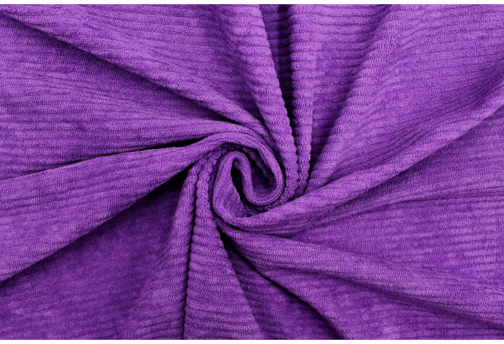 Tissu Velours Maille Côtelé Violet -Au Mètre