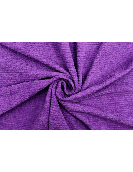 Tissu Velours Maille Côtelé Violet -Au Mètre