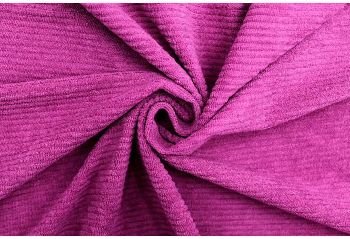 Tissu Velours Maille Côtelé Cyclamen -Au Mètre