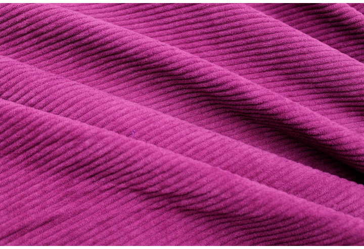 Tissu Velours Maille Côtelé Cyclamen -Au Mètre