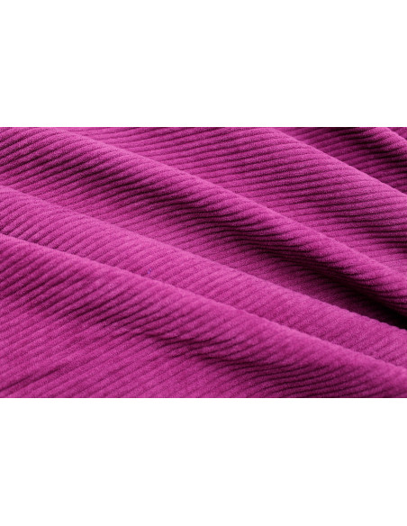 Tissu Velours Maille Côtelé Cyclamen -Au Mètre